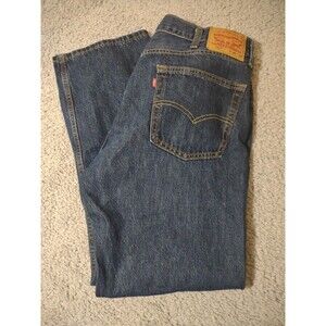 Levi's Jeans Men's 555 Size 38 x 32 Dark Blue Straight Leg 100% Cotton